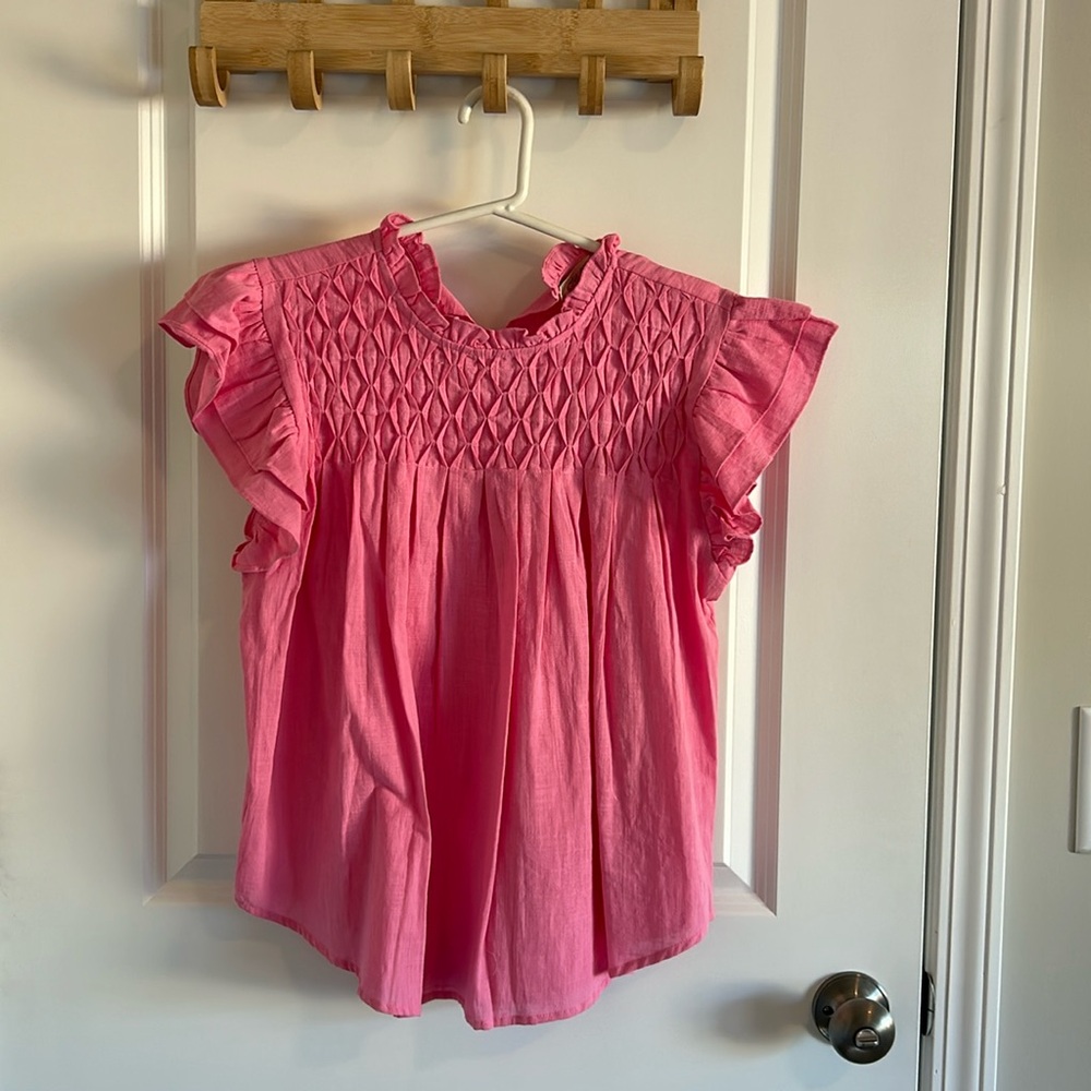 Boutique Pink Flutter Top